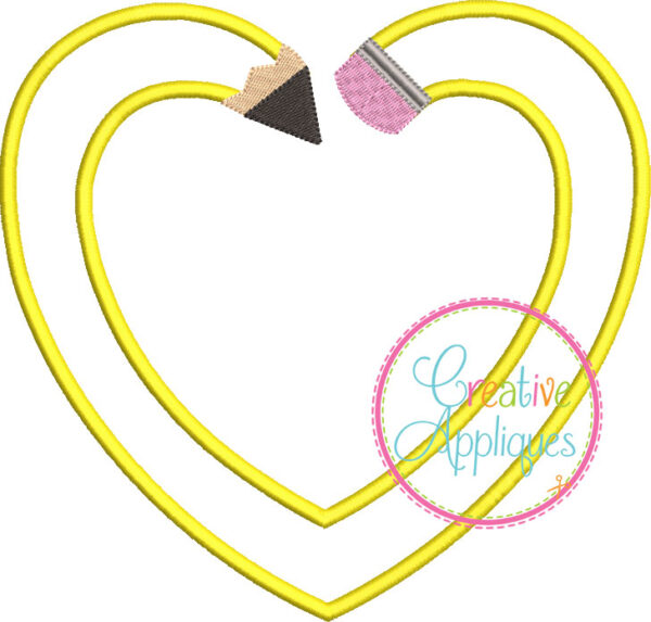 Pencil Heart Applique - Image 2