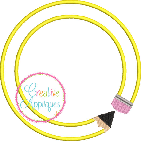 Pencil Circle Monogram Applique Frame - Image 2