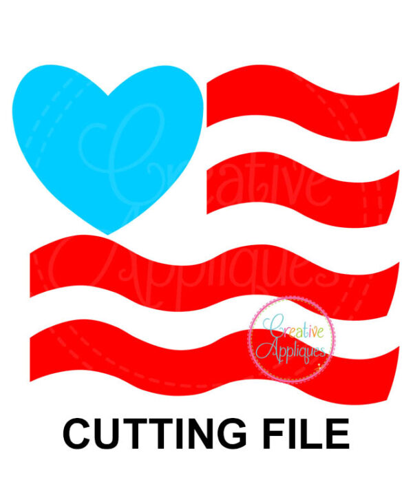 Heart Flag Cutting File SVG DXF EPS