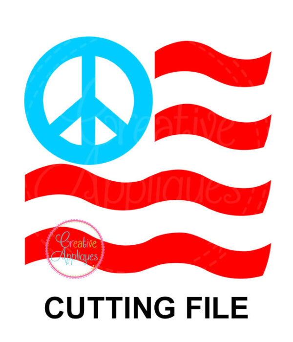 Peace Symbol Flag Cutting File SVG DXF EPS