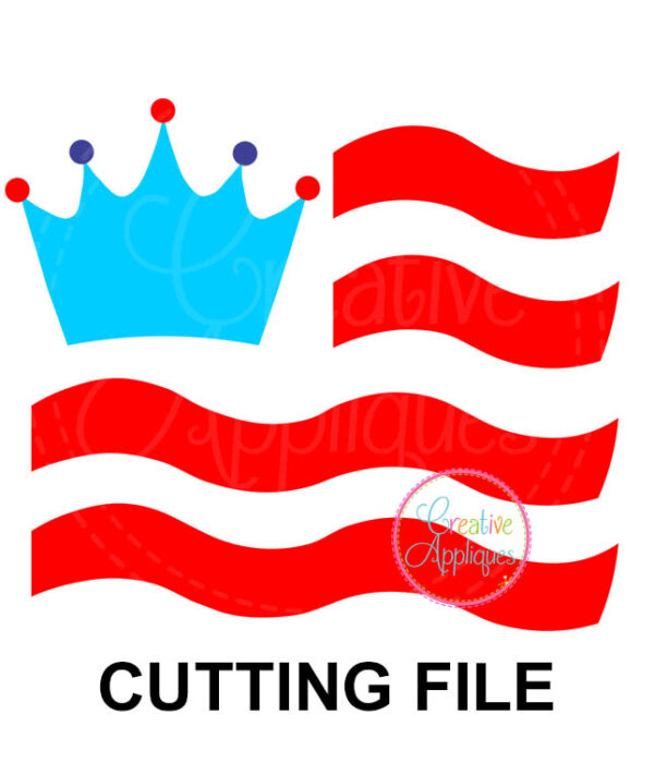 Crown Flag Cutting File SVG DXF EPS