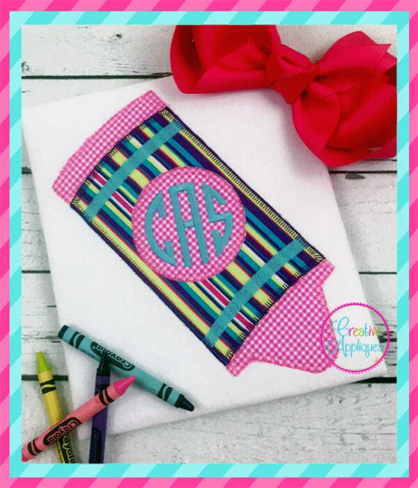 Blanket Stitch Monogram Crayon Applique