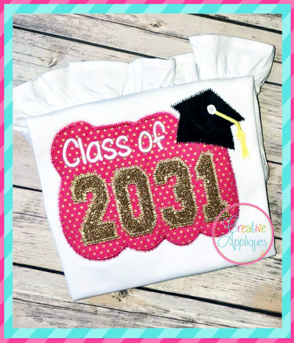 Zigzag Stitch Class of 2031 Applique