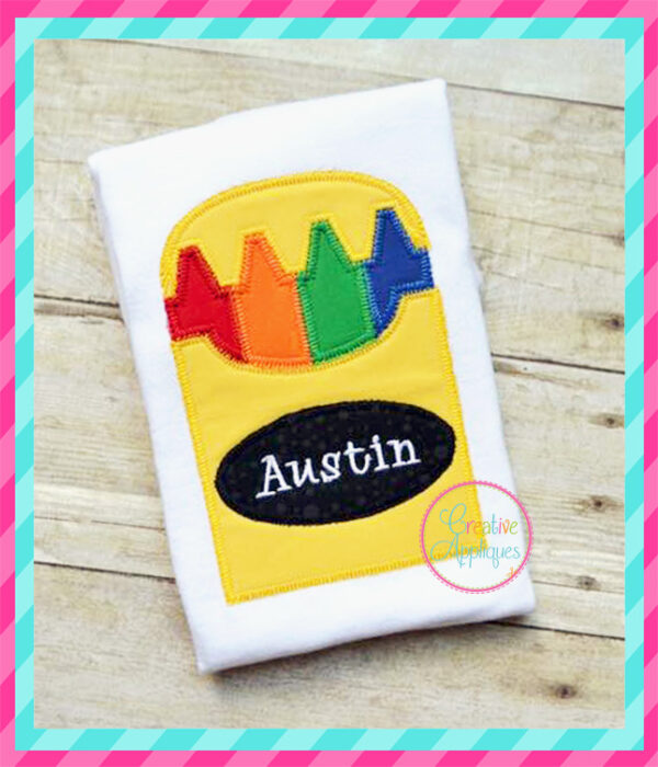 Zigzag Stitch Crayon Box Applique