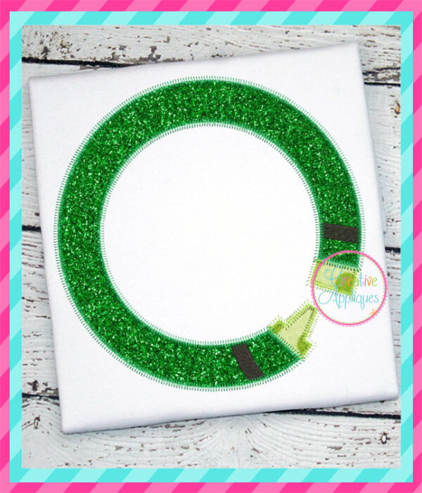 Zigzag Stitch Crayon Circle Monogram Applique Frame