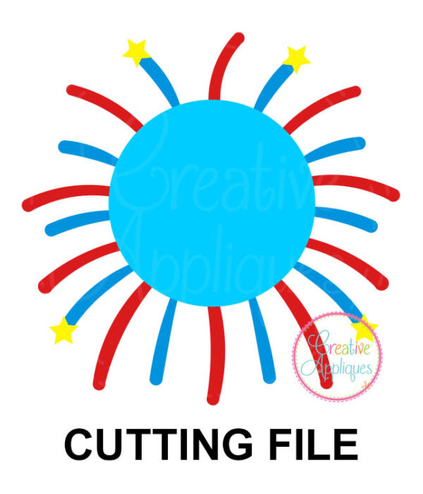 Firework Monogram Cutting File SVG DXF EPS