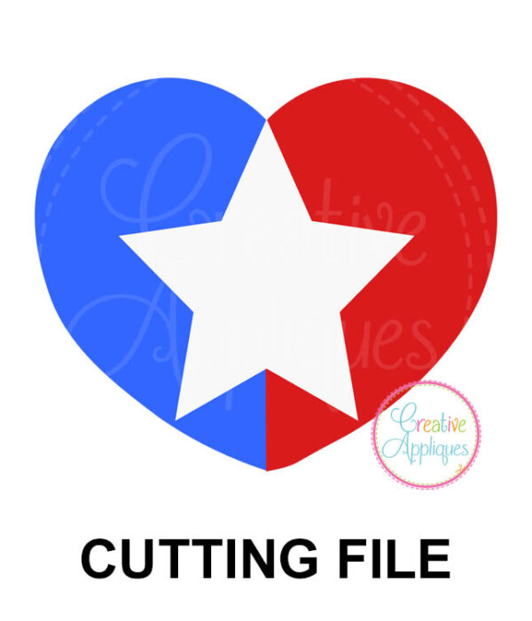 Patriotic Heart Cutting File SVG DXF EPS