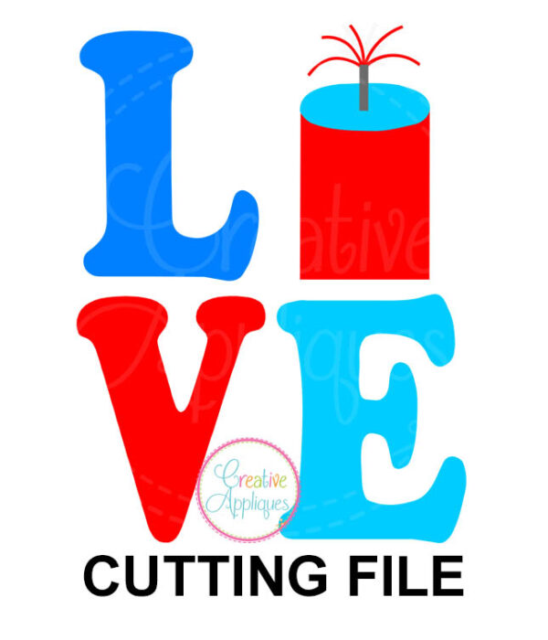 Love Firework Cutting File SVG DXF EPS