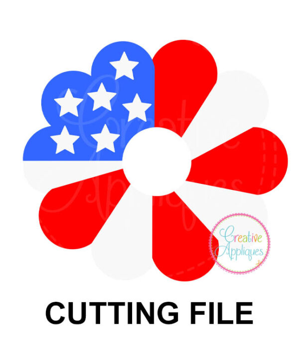 Patriotic Flower Cutting File SVG DXF EPS