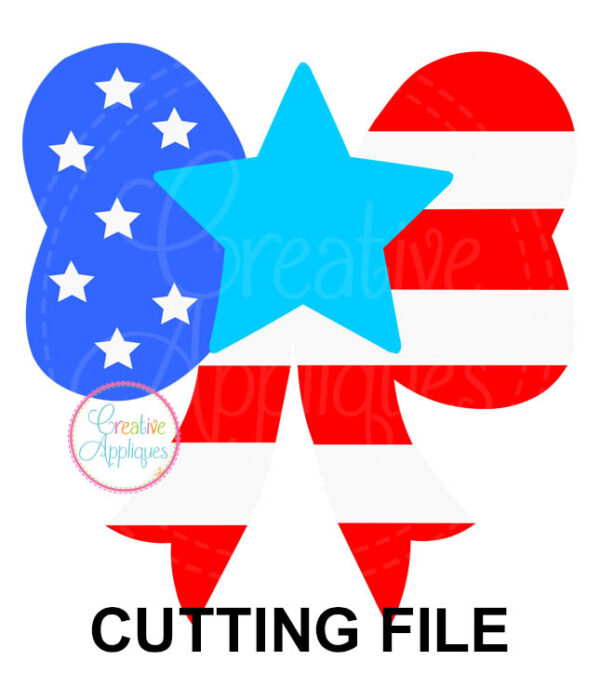 Patriotic Bow with Star Cutting File SVG DXF EPS