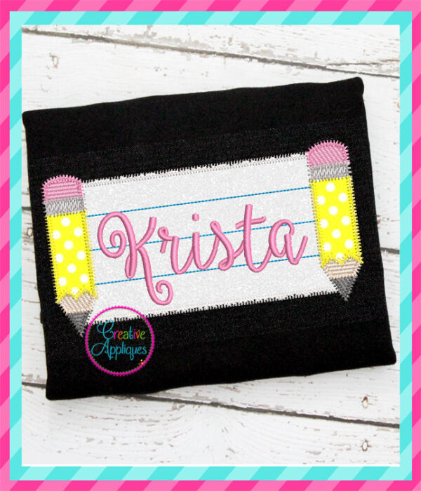 Zigzag Stitch Pencil Frame Applique