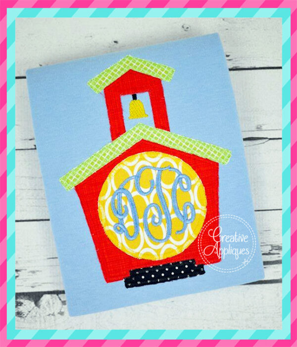 Blanket Stitch School House Monogram Applique