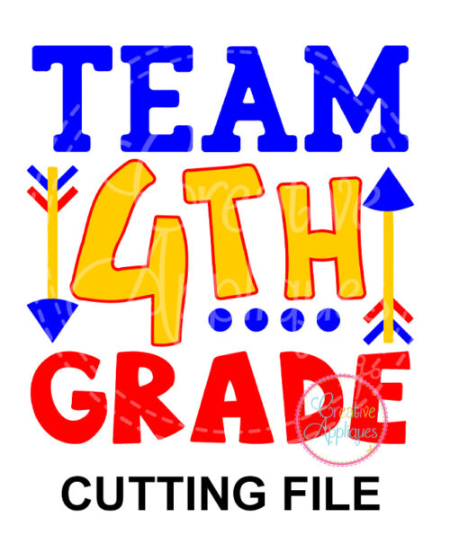 Team 4th Grade Cutting File SVG DXF EPS - Creative Appliques