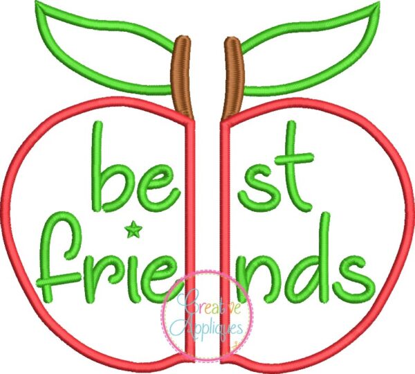 Best Friends Apple Applique - Image 2