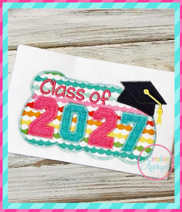 Zigzag Stitch Class of 2027 Applique