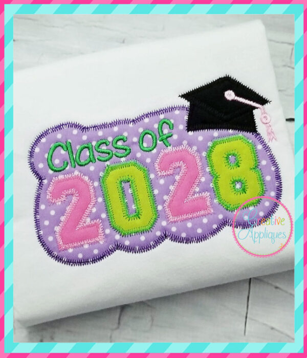 Zigzag Stitch Class of 2028 Applique