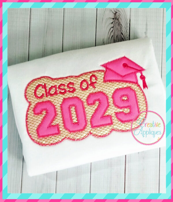 Zigzag Stitch Class of 2029 Applique