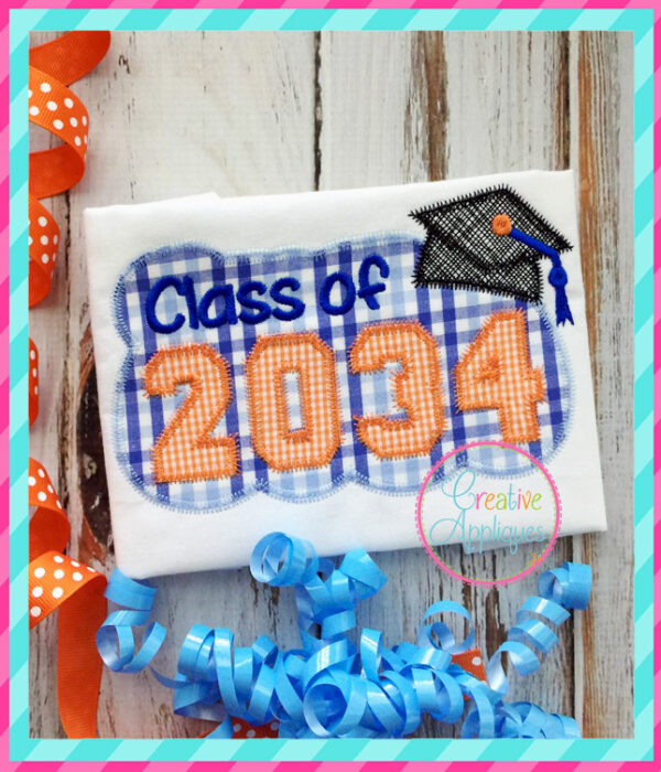 Zigzag Stitch Class of 2034 Applique