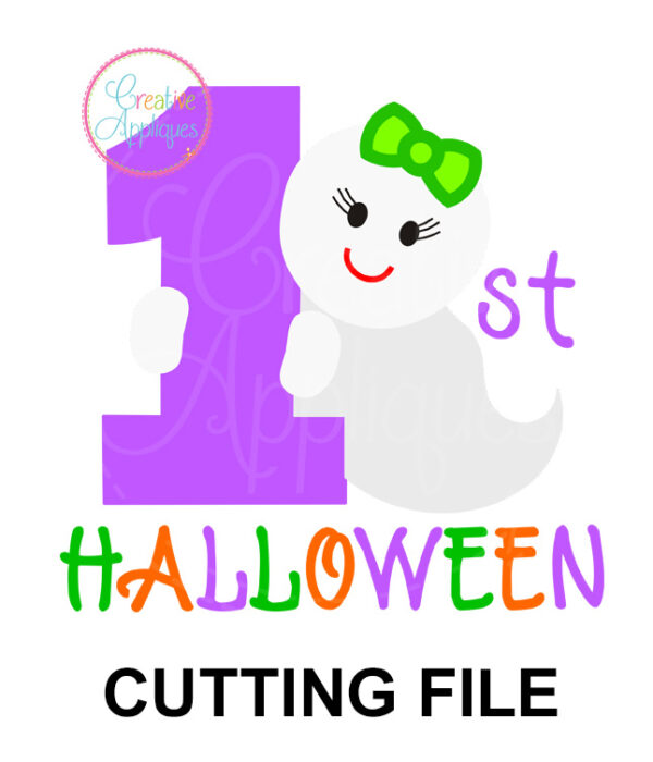 1st Halloween Girl Ghost Cutting File SVG DXF EPS