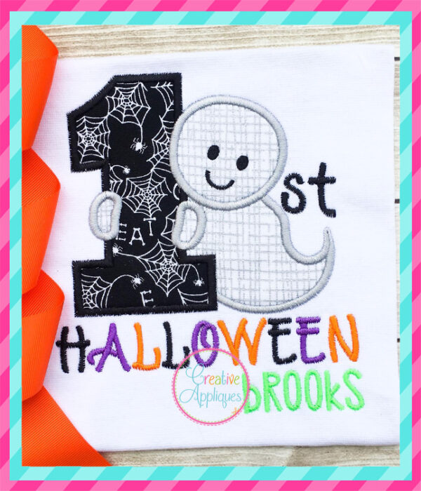 1st Halloween Ghost Applique - Image 2