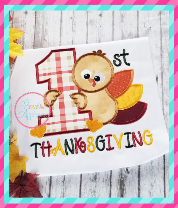 1st Thanksgiving Turkey Applique - Image 3