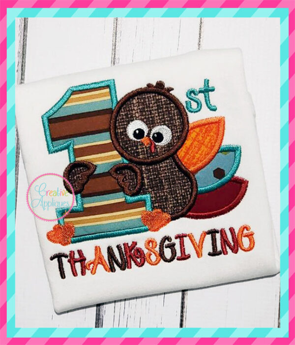 1st Thanksgiving Turkey Applique - Image 2