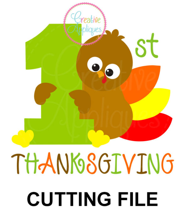 1st Thanksgiving Turkey Cutting File SVG DXF EPS