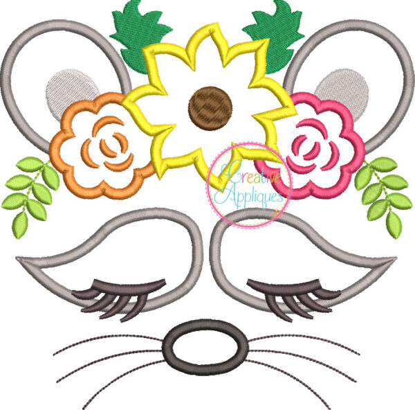 STORE PURCHASE - CAEDS03 Fall Animal Floral Crown Applique Set - Image 4