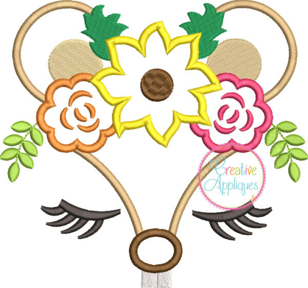 STORE PURCHASE - CAEDS03 Fall Animal Floral Crown Applique Set - Image 3