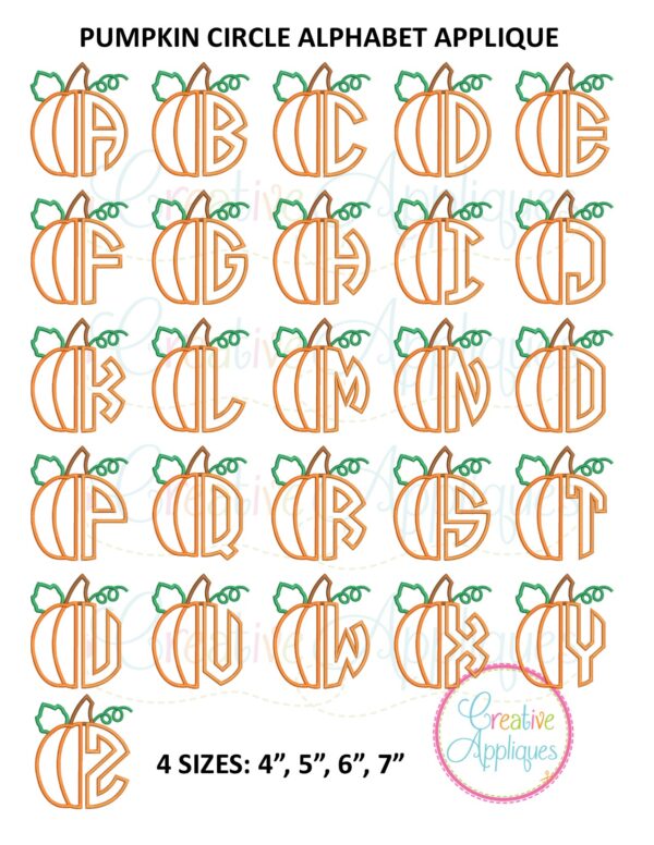 Pumpkin Alphabet Applique - Image 2