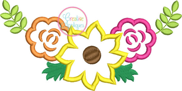 Fall Floral Swag Applique - Image 2