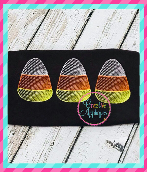 Sketch Stitch Candy Corn Trio Embroidery - Image 2