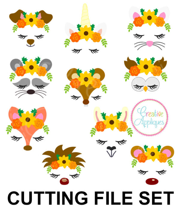 Fall Animal Floral Crowns Cutting File SVG DXF EPS