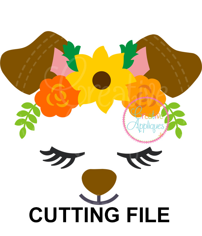 Download Dog Floral Crown Cutting File Svg Dxf Eps Creative Appliques