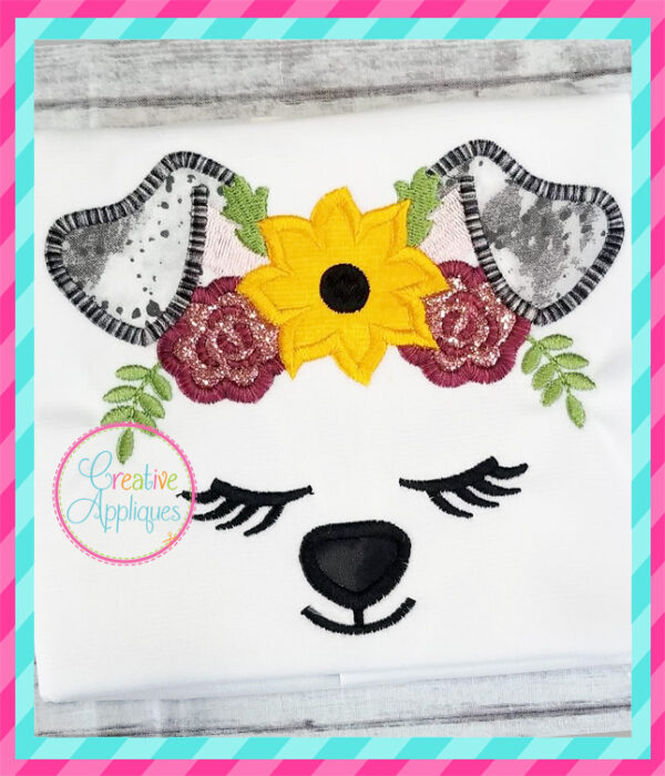 Fall Dog Floral Crown Applique - Image 2