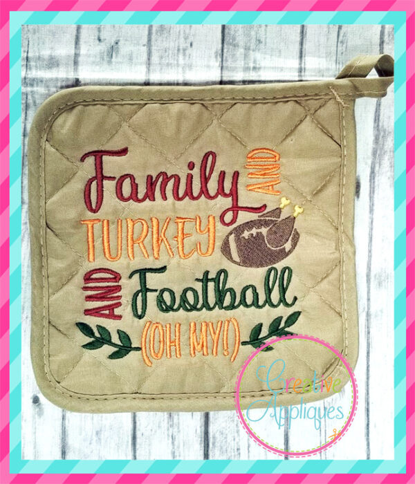 Family and Turkey and Football oh my embroidery - Image 3