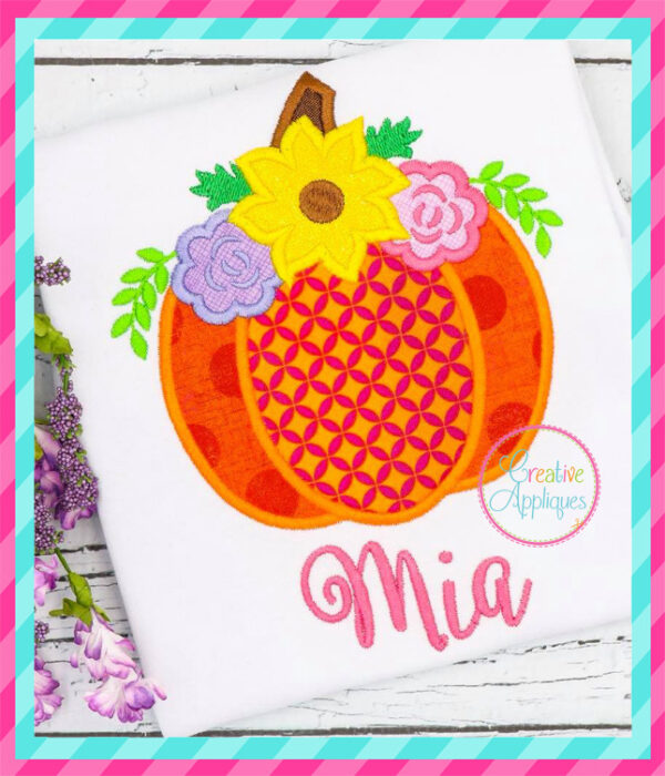 Floral Pumpkin Applique