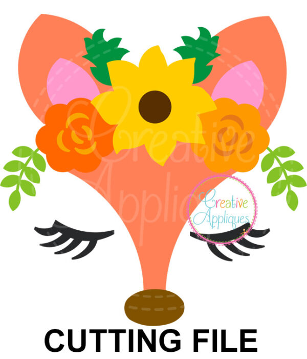 Fox Floral Crown Cutting File SVG DXF EPS