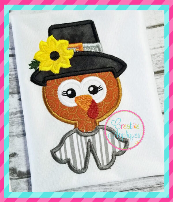 Pilgrim Girl Turkey Applique - Image 4