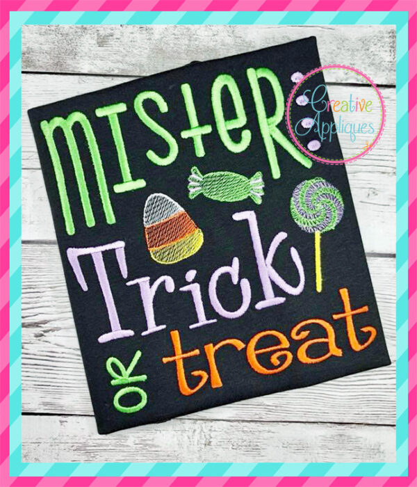 Mister Trick or Treat Embroidery