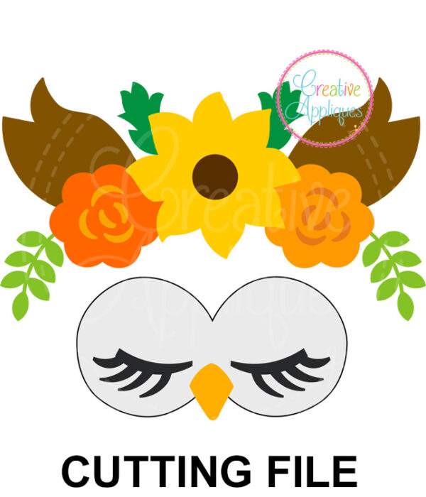 Owl Floral Crown Cutting File SVG DXF EPS