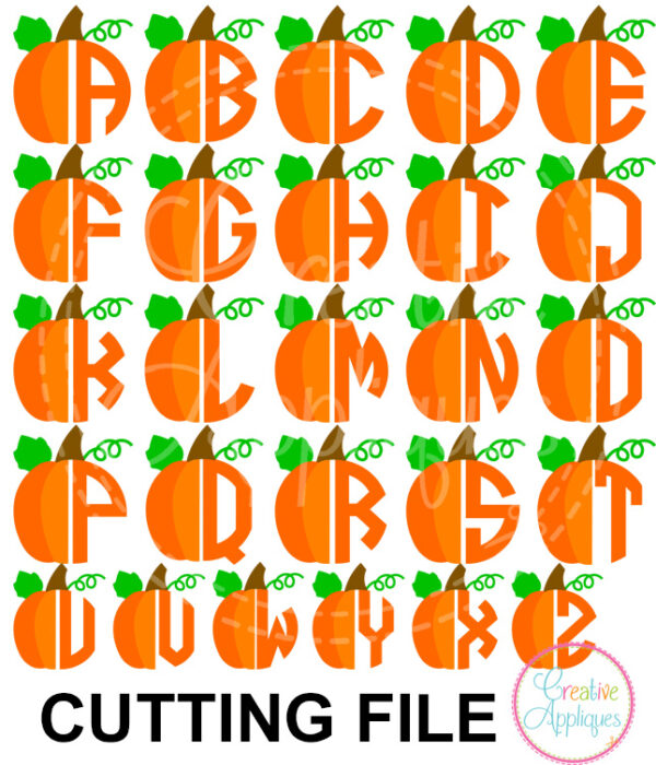 Pumpkin Alphabet Cutting File SVG DXF EPS - Image 2