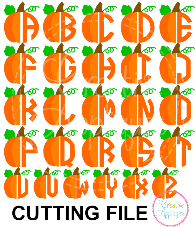 Embossed Pumpkin Monogram Alphabet