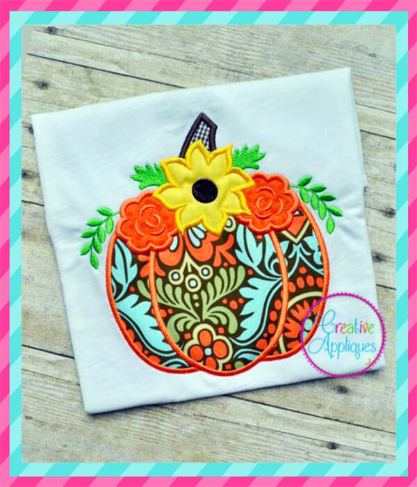 Floral Pumpkin Applique - Image 4