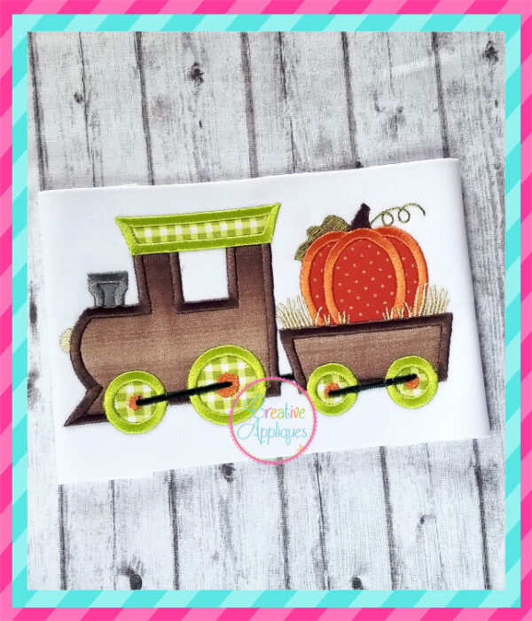 Pumpkin Train Applique