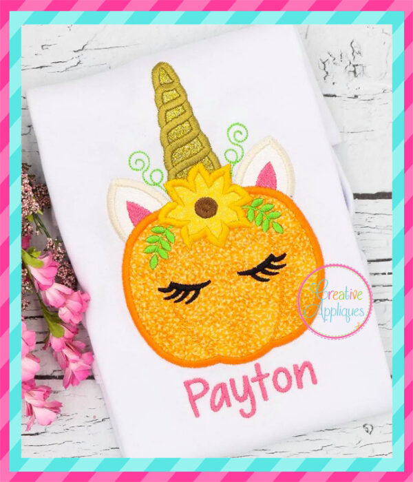 Unicorn Pumpkin Applique