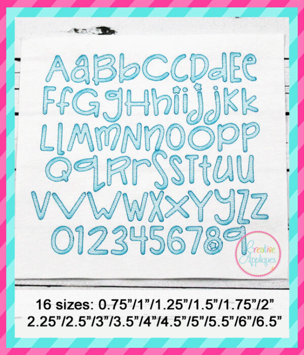 Sketch Embroidery Font Silly Monkey