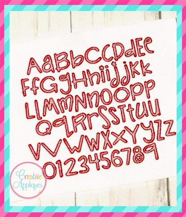 Sketch Embroidery Font Silly Monkey - Image 3