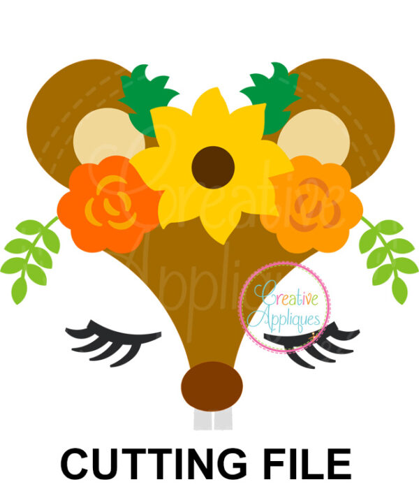 Squirrel Floral Crown Cutting File SVG DXF EPS