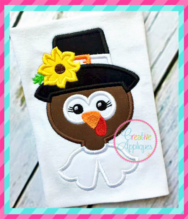 Pilgrim Girl Turkey Applique - Image 2